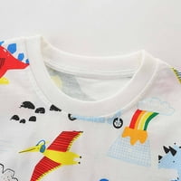 Stamzod Baby Boys 'Set Set Okrugli vrat Kratki rukav Pamuk Stripe Fashion English Print Majica Kratke