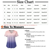 Cleance Ženski vrhovi Ljetni kratki rukav V-izrez Uniformu za izrezu Džepne bluze Košulje Pink XL