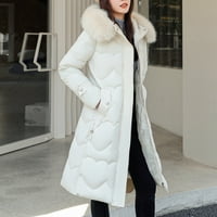Miluxas Clearence Plus Veličina Ženska modna jakna s dugim rukavima u pamučnoj jakni od jakne bijela