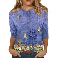 Ženske majice za ležerne ruhove čipke V izrez Boja blok Dressy Tops Trendy šuplje cvjetne bluze T majice