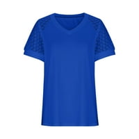 Borniu Womens Ljetni vrhovi, Vruće za majice V-izrez, na listu rukav ženski vrhovi, labavi casual carine majice
