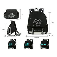 Voguele Canvas školski ruksak za dječake Djevojke College anime svjetlosni ruksak USB punjenje Lagani