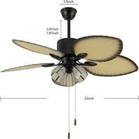 Retro ventilator palminski ventilator sa lampicama brzinom sa daljinskim upravljačem