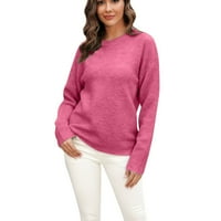 PIMFYLM Ženski pulover zbori ženski džemperi Pulover Dukseri plus veličine Hot Pink S
