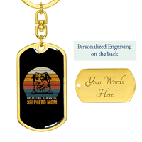Američki pastirski mamin ključ od nehrđajućeg čelika ili 18K zlatni tag za pse