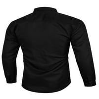 Niuer muns tunika košulja dugih rukava na vrhu majica majica casual bluza rever vrat crni m
