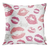 Narandžana ljubav s poljupcima Lips beskrajni uzorak skica Otisak poljubac ružičastih usta bijela boja