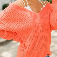 Vivianyo HD džemperi za žene Clearence Plus Veličina Žene Ležerne prilike Pleted pulover Duks s dugim