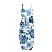 Forerns ženske haljine bez rukava sa rukavama ljetna haljina poklon za plažu za njen plavi xl