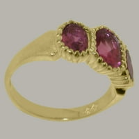 Britanska napravljena 10k žuti zlatni prirodni ružičasti turmalinski ženski Obećani prsten - Opcije