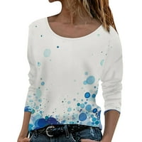 Žene izrez Termalne majice s dugim rukavima Žene, pulover s dugim rukavima, pulover za print modne ležerne