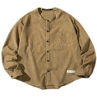 Paille mens stalak ovratnik obična odjeća Vintage radne košulje Jakne zakrivljene hem na otvorenom kardigans