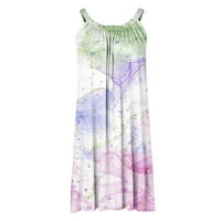 Finelylove plaža Maxi haljina casual ljetne haljine sunce haljina s dugim rukavima bez rukava, purple