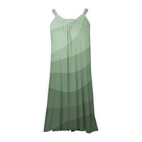 Ženske haljine Solid moda bez rukava, midi haljina, sandress scoop vrat ljetna haljina zelena 2xl