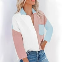 Lenago ženska radna bluza plus veličina modna kauzalna gumba bluza dugih rukava majica ljetni vrhovi