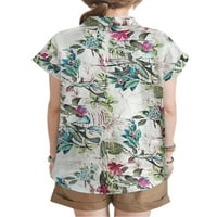 Voguele ženske majice kratki rukav vrhovi bluza za bluzu za vrat ured tuničke košulje casual ljubičaste