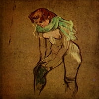 Žena popravlja njezinu čarapu Poster Print H. de Toulouse-LaUTREC