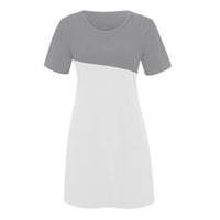 Ljetne haljine za žene modni casual kratkih rukava O-izrez Čvrsta labava mini haljina