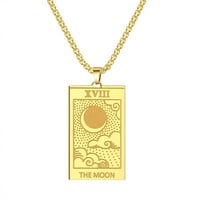 Ogrlica od nehrđajućeg čelika tarot kartice za žene muškarci Dainty Amulet Nakit Mjesečeve ogrlice