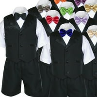 Boys novorođenčad Formalni crni prsluk setovi kratke hlače odijeva ekstra boja luk kravata 0-4t