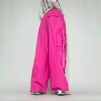 Ženske elastične struke Slack Ženske teretne hlače Labave pantalone sa niskim strukom Široka noga vrećica