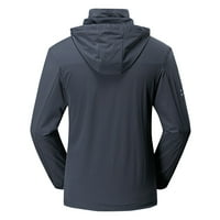 WAVSUF gornja odjeća za muškarce casual zip tople vjetrootporne vodootporne sive jakne veličine 3xl