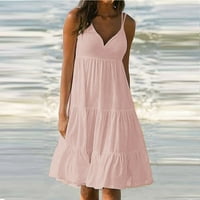 Žene Ležerne haljine Ljeto BoHo Wrap Beach Party Flowy Line Haljina bez rukava V-izrez HVALA HVALA ZA