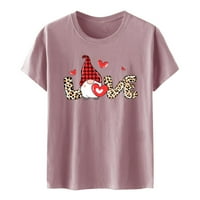 Ženske ljetne majice vrhovi slatki kratki rukav casual casual crew majica gnome slovo Ispis grafički