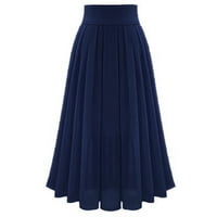 Duge suknje za žensku stranku Šiffeon visoka struka čipkasta duga suknja plava