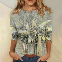 Ženski bluze s rukavima rukav za rukav up grafički V izrez za majice od kosilice na vrhovima slatke