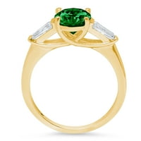 2.5ct ovalni rez zeleni simulirani smaragd 14K žuti zlatni godišnjica angažmana kamena prstena veličine