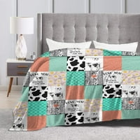 Cows flanel pokrivač Super mekana slatka krava print pokrivač mikrovlakana runo bacanje pokriva za kauč