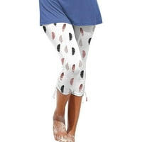 Opuštene hlače za žene Udobne struk Ljeto Ležerne prilike Crofstring Comfy hlače Ispiši Capri