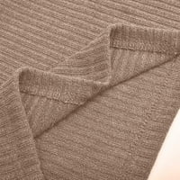 Ženski povremeni turtleneck pleteni džemper džemper s dugim rukavima elegantne čvrste boje kafe m