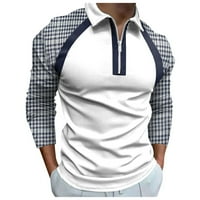 Muška posteljina majica modni labavi rever patentni zatvarač 3D digitalni tisak dugih rukava Top majica