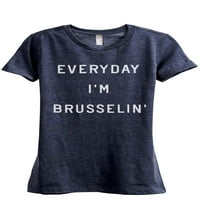 Svakodnevno sam Brusselin ženska modna opuštena majica Tee Heather Navy Veliki