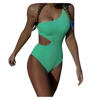 Žene kupaćih kostima Žene Solid Boja jedno-ramena s jednodijelnim kupaćem kostimu