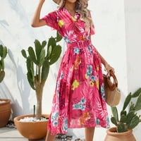 BXINGSFTYS cvjetno tiskovina plaže od suknje od suknje za remen sidi zabavna haljina poliesterska odjeća