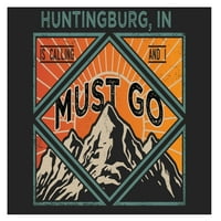 Huntingburg Indiana 9x suvenir Drveni znak sa okvirom mora ići na dizajn