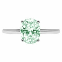 2.0ct sjajan ovalni rez VVS originalni sukob bez zelenog simuliranog dijamanta Pravi žigosani puni 18k