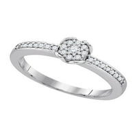 Čvrsti 10K bijeli zlatni okrugli dijamantski dijamantni zvjezdica za brisanje obljetnice za vjenčanje