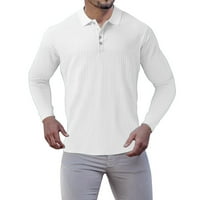 Muška pamučna posteljina majica muške casuse jesenski prugasti tkaninski majica dugme Okrenite majicu
