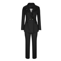 Ženska odjeća Poslovni rad Ležerne prilike Blazer duge hlače Postavlja lagana otvorena prednja ženska odijela crna m