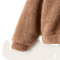 Slatki obični puloveri s kapuljačom dugih rukava mocha smeđe žene dukseri