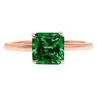 2.5ct Asscher Cut zeleni simulirani smaragd 18K ružičastog godišnjice ružičastog angažmana prsten veličine