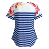 Fragarn Ženska materinstva kratki rukav cvjetni trak majica TOP za dojenje