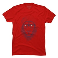 Cool Lion Muški crveni grafički grafički tee - Dizajn ljudi s