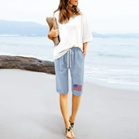 Žene cvjetni print ljetni nacrtni šorc tracke plaže pamučne hlače za vježbanje pet bodova Hlače ženske