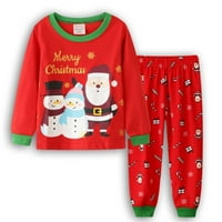 Toddler Boys Sets Kids Christmas Pajamas Pamuk Dugi rukavi Odgovarajući praznici PJS Set Girls Kids
