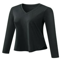 Beiwei Dame Sport Tops Solid Color Yoga Majica Dugi rukav Workout Top Actither Thirs Trčanje Thee V